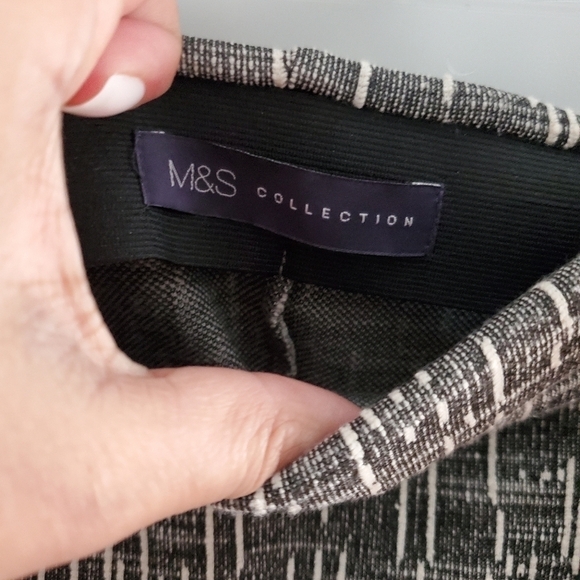 M&S Collection A Line Stripes Gray Pencil skirt Size 10 - Picture 6 of 11